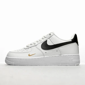 Buty Nike Air Force 1 Low '07 Essential White Black Gold Mini Swoosh (CZ0270-102)